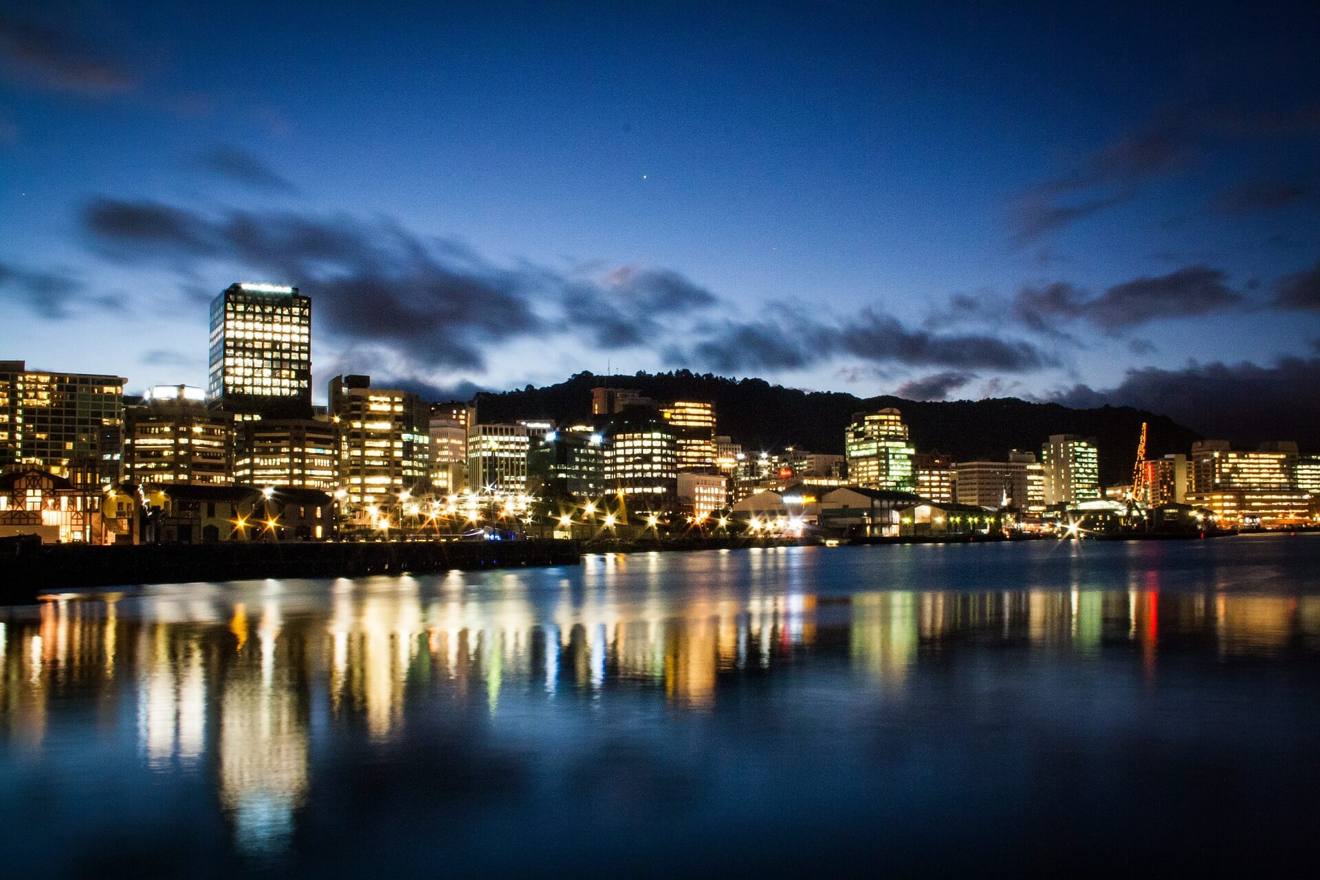 Wellington city at night